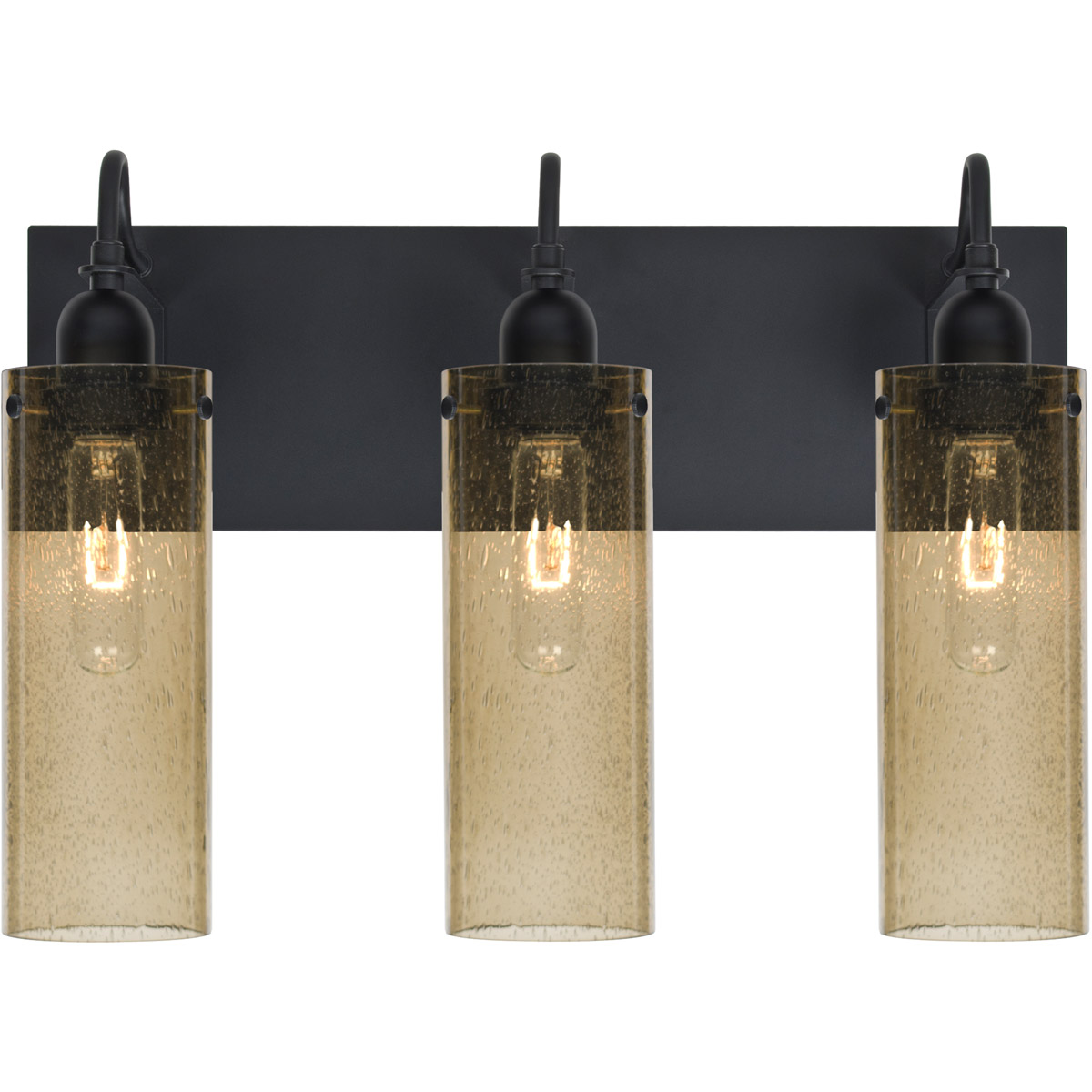 Besa Lighting 3WG-JUNI10LT-BK Juni 10 3 Light 20 inch Black Vanity Lighting Wall Light in Latte Bubble Glass