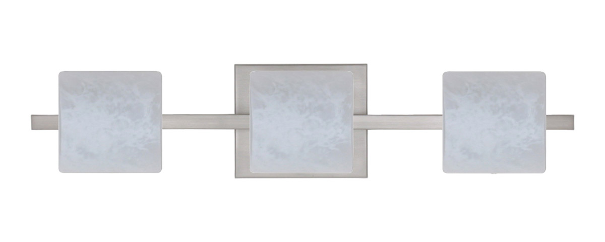 Besa Lighting 3WS-787319-LED-SN Paolo LED 23 inch Satin Nickel Vanity Lighting Wall Light in Carrera Glass
