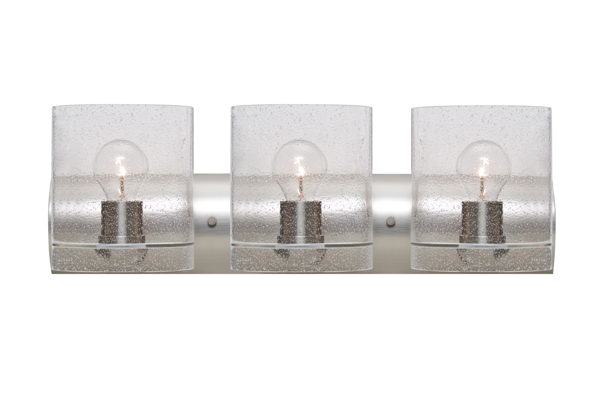 Besa Lighting 3WZ-CELTICBB-SN Celtic 3 Light 22 inch Satin Nickel Vanity Lighting Wall Light in Incandescent, Bubble Glass