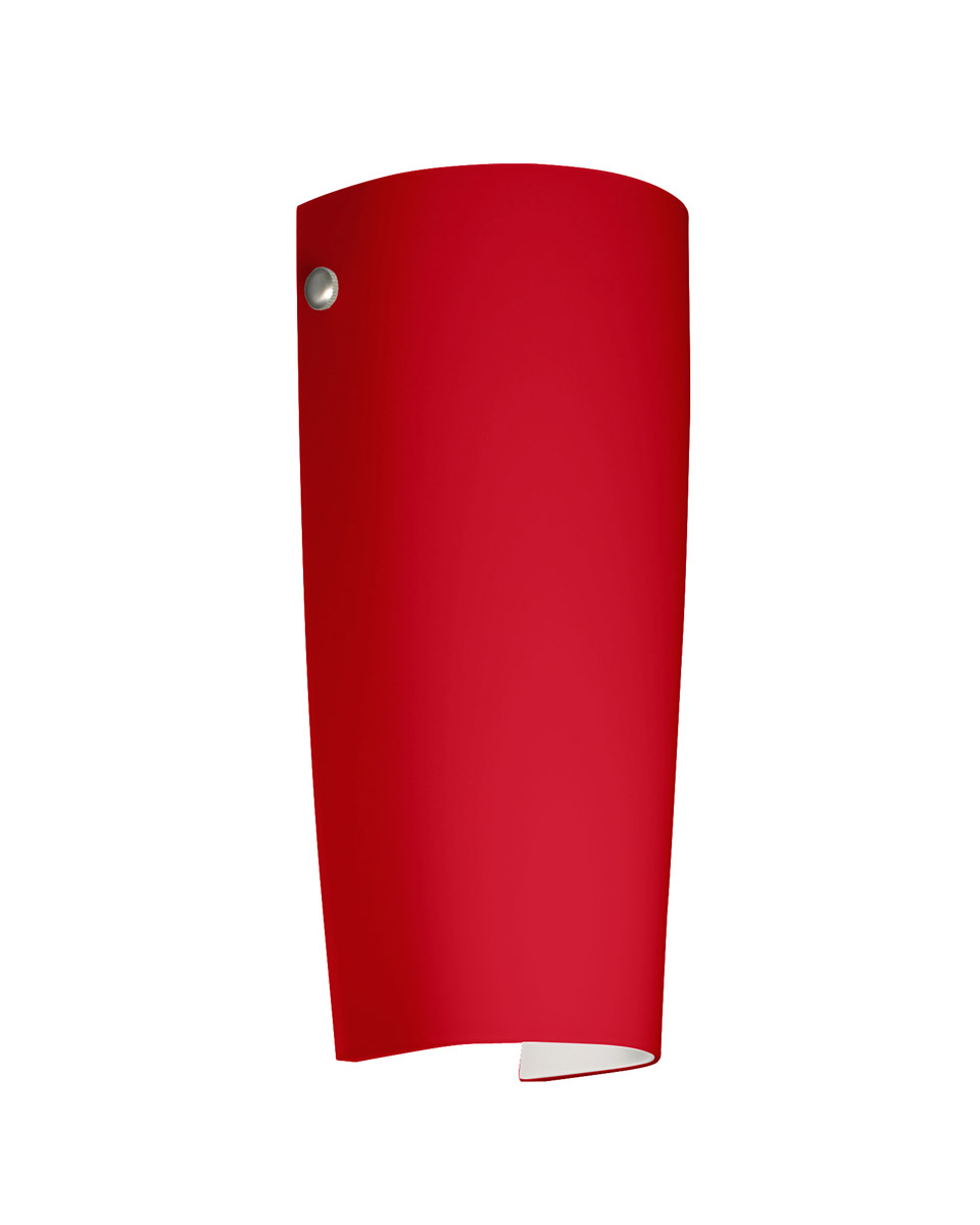 Besa Lighting 7041RM-LED-SN Tomas LED 5 inch Satin Nickel ADA Wall Sconce Wall Light in Ruby Matte Glass