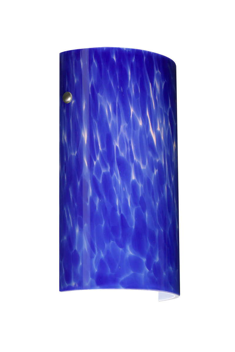 Besa Lighting 704286-SN Tamburo 7 1 Light 7 inch Satin Nickel ADA Wall Sconce Wall Light in Incandescent, Blue Cloud Glass