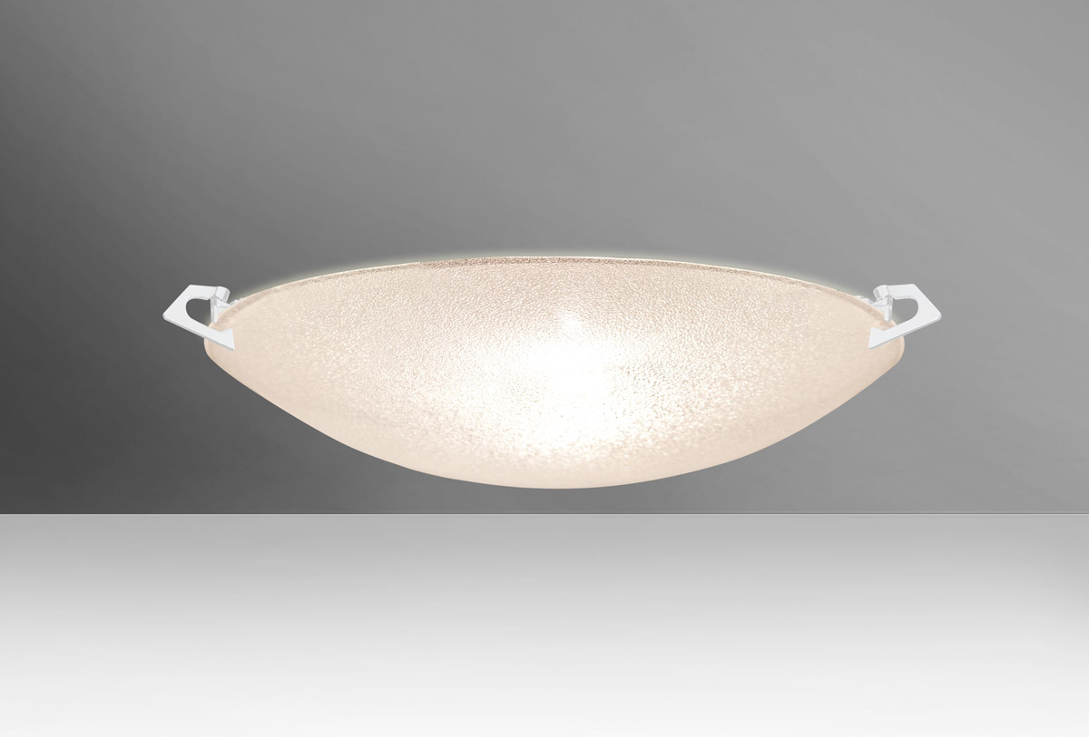 Besa Lighting 8418GL-LED-WH Sonya 17 LED 17 inch White Flush Mount Ceiling Light in Glitter Glass