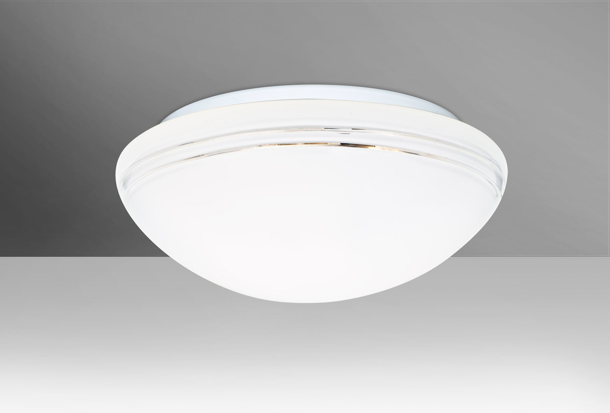 Besa Lighting 911010C Bobbi 12 2 Light 12 inch Flush Mount Ceiling Light in Incandescent, Opal Cut Glass