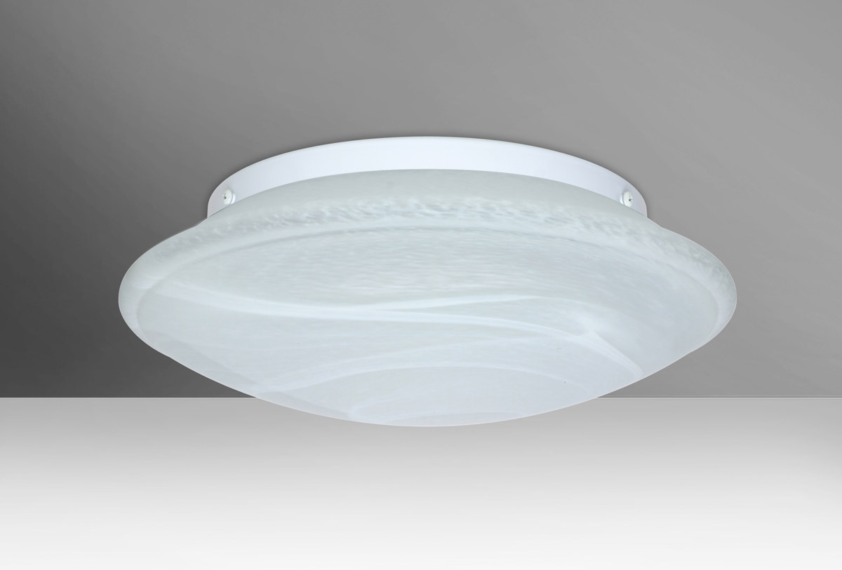 Besa Lighting 943052C-LED Sola 16 LED 16 inch Flush Mount Ceiling Light in Marble Glass