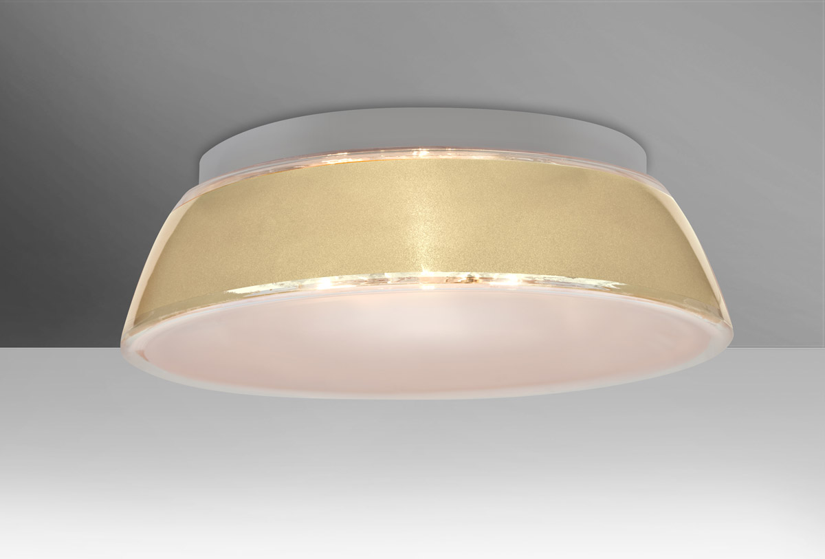 Besa Lighting 9662CRC Pica 20 3 Light 17 inch Flush Mount Ceiling Light in Incandescent, Creme Sand Glass
