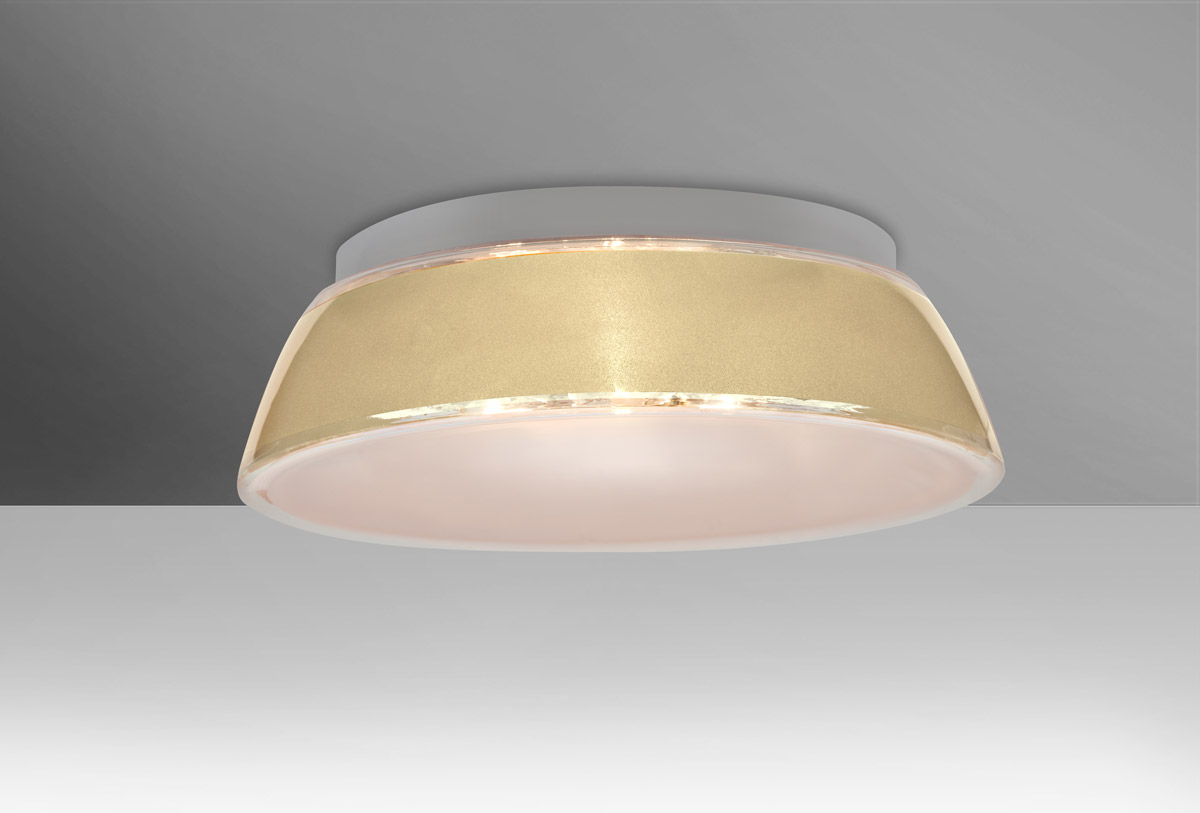 Besa Lighting 9663CRC-LED Pica 17 LED 13.4 inch Flush Mount Ceiling Light in Creme Sand Glass
