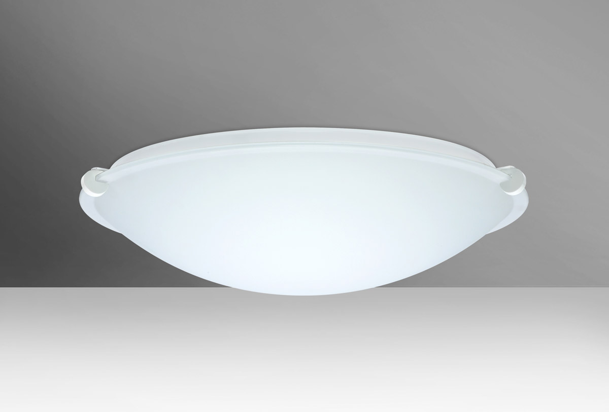 Besa Lighting 968107-WH Trio 16 2 Light 15.75 inch White Flush Mount Ceiling Light in Incandescent, White Glass