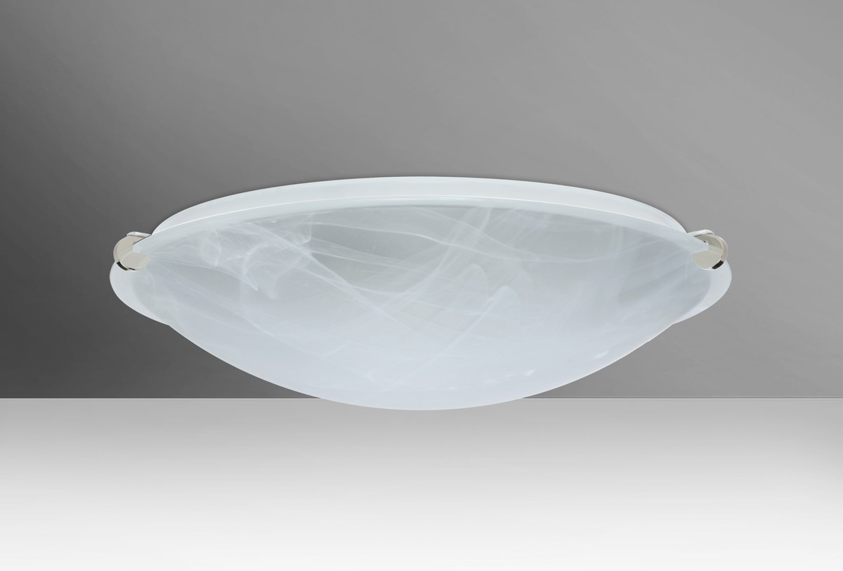 Besa Lighting 968152-LED-PN Trio 16 LED 16 inch Polished Nickel Flush Mount Ceiling Light in Marble Glass