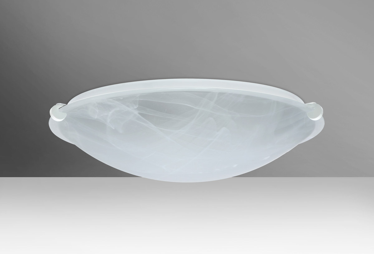 Besa Lighting 968152-WH Trio 16 2 Light 16 inch White Flush Mount Ceiling Light in Incandescent, Marble Glass