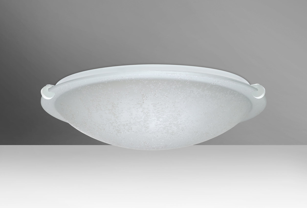 Besa Lighting 9681ST-LED-WH Trio 16 LED 16 inch White Flush Mount Ceiling Light in Stucco Glass