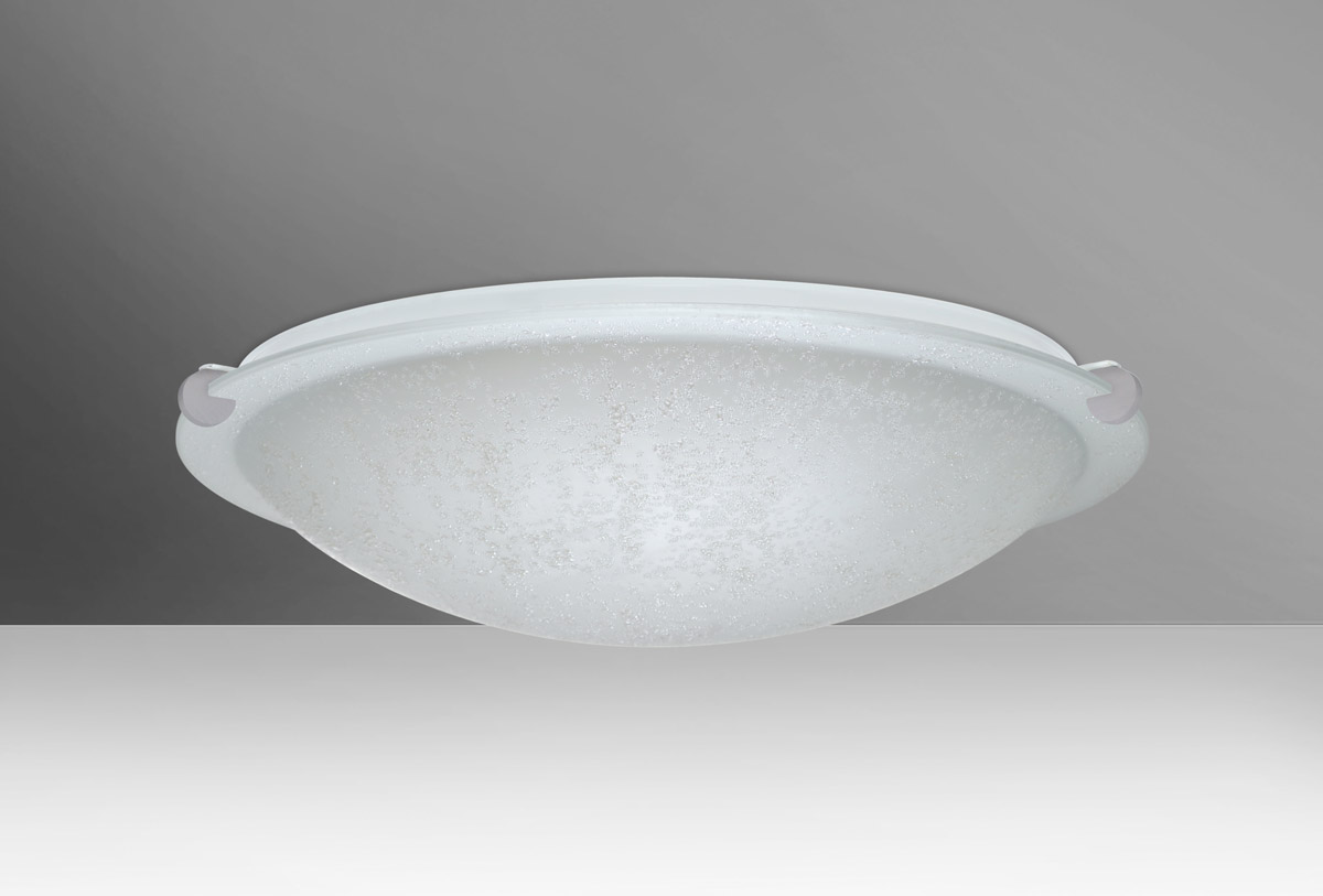 Besa Lighting 9681ST-SN Trio 16 2 Light 16 inch Satin Nickel Flush Mount Ceiling Light in Incandescent, Stucco Glass