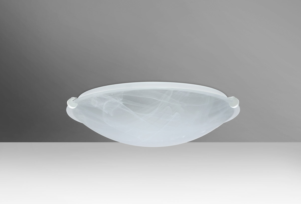 Besa Lighting 968252-WH Trio 12 1 Light 12 inch White Flush Mount Ceiling Light in Incandescent, Marble Glass