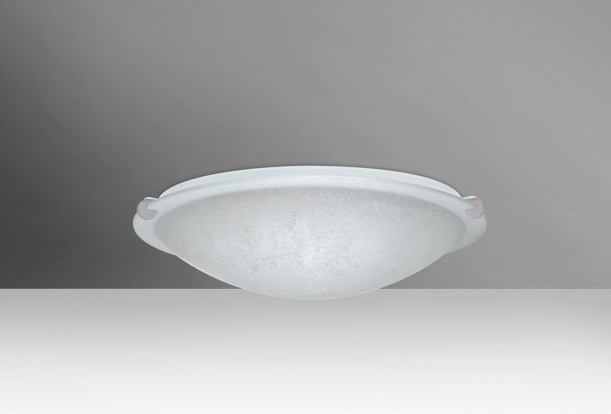 Besa Lighting 9682ST-SN Trio 12 1 Light 12 inch Satin Nickel Flush Mount Ceiling Light in Incandescent, Stucco Glass
