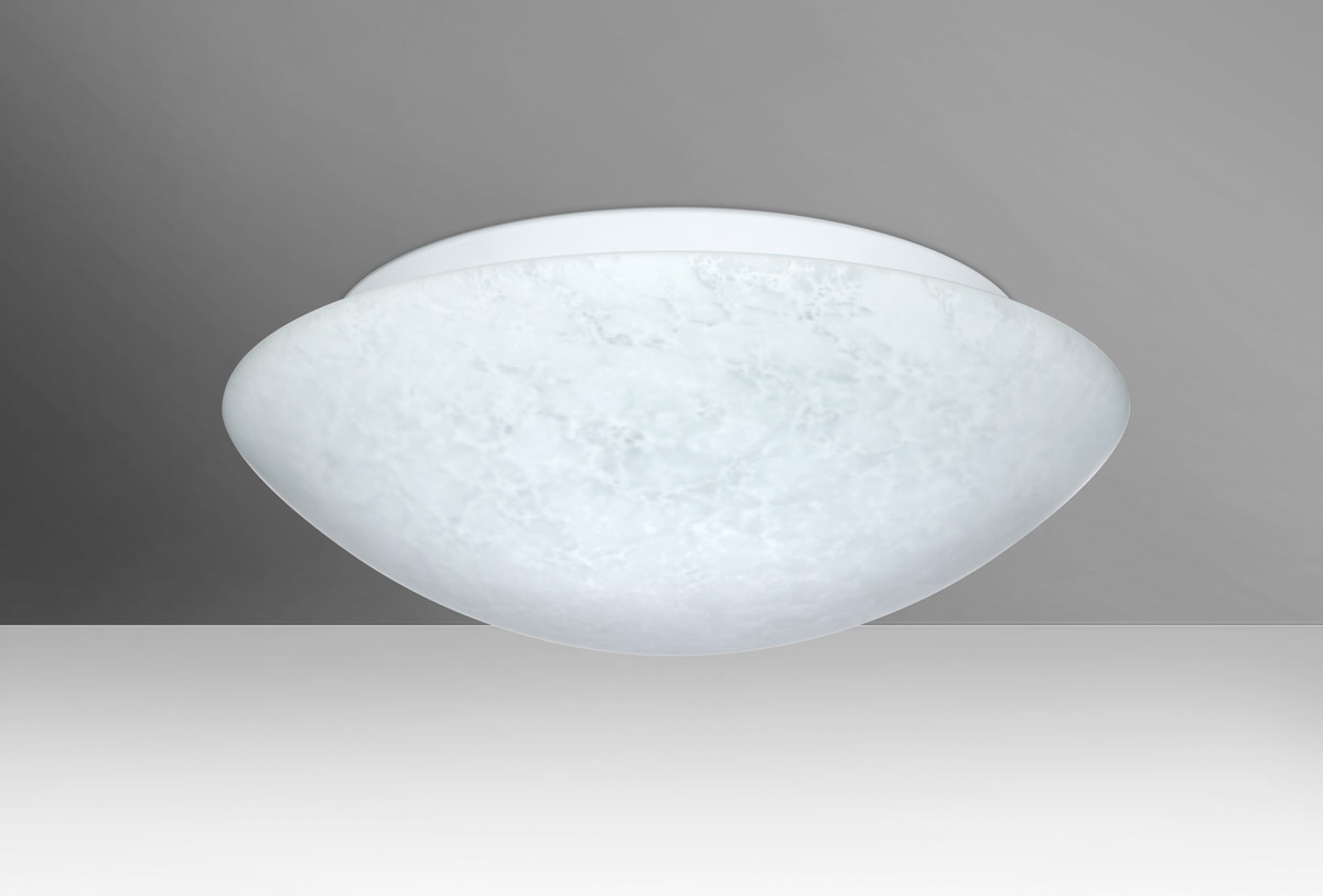 Besa Lighting 977019C Nova 16 3 Light 16 inch Flush Mount Ceiling Light in Incandescent, Carrera Glass