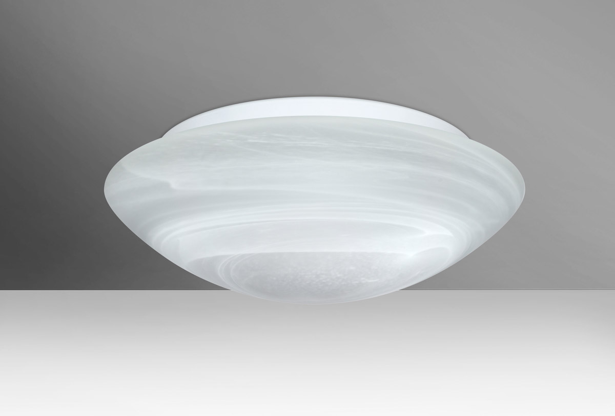Besa Lighting 977052C Nova 16 3 Light 16 inch Flush Mount Ceiling Light in Incandescent, Marble Glass
