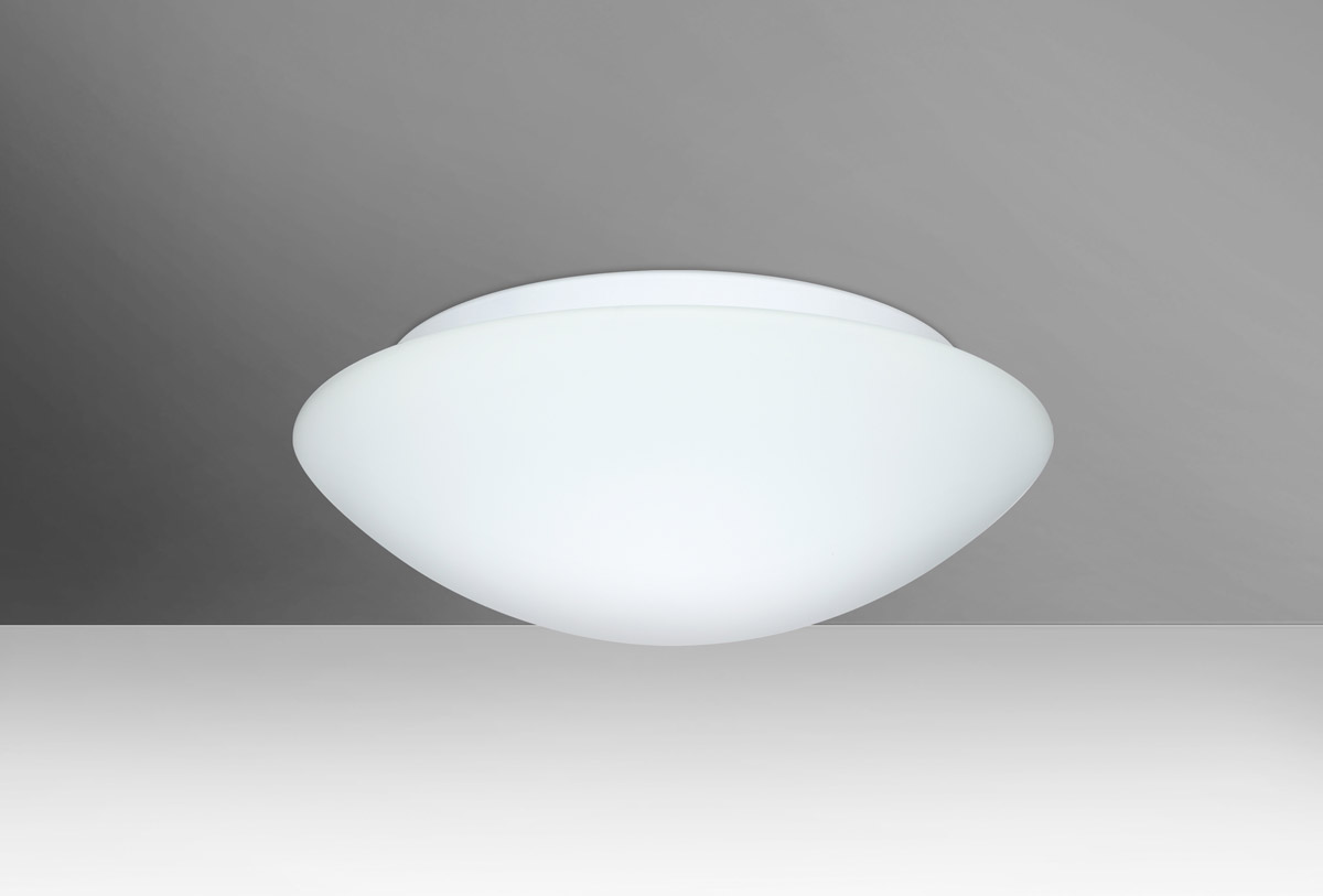 Besa Lighting 977107C Nova 13 2 Light 13 inch Flush Mount Ceiling Light in Incandescent, White Glass