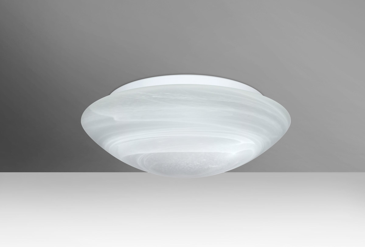 Besa Lighting 977152C Nova 13 2 Light 13 inch Flush Mount Ceiling Light in Incandescent, Marble Glass