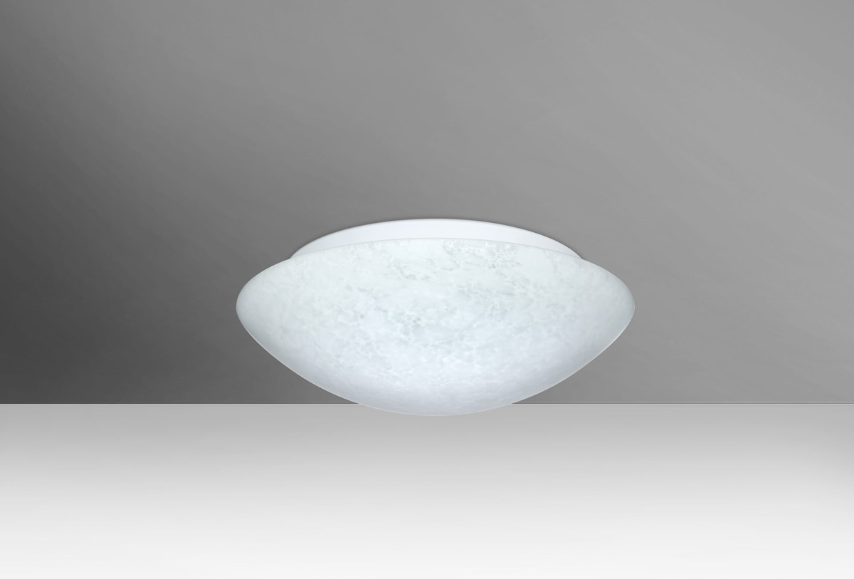 Besa Lighting 977219C Nova 10 1 Light 10 inch Flush Mount Ceiling Light in Incandescent, Carrera Glass
