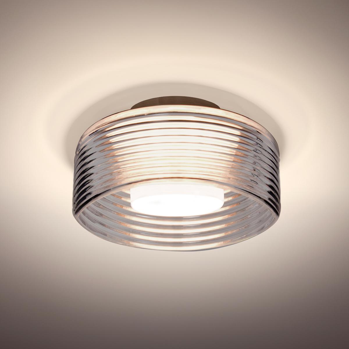 Besa Lighting BELUSMC-LED-BR Belu LED 7.88 inch Bronze Flush Mount Ceiling Light