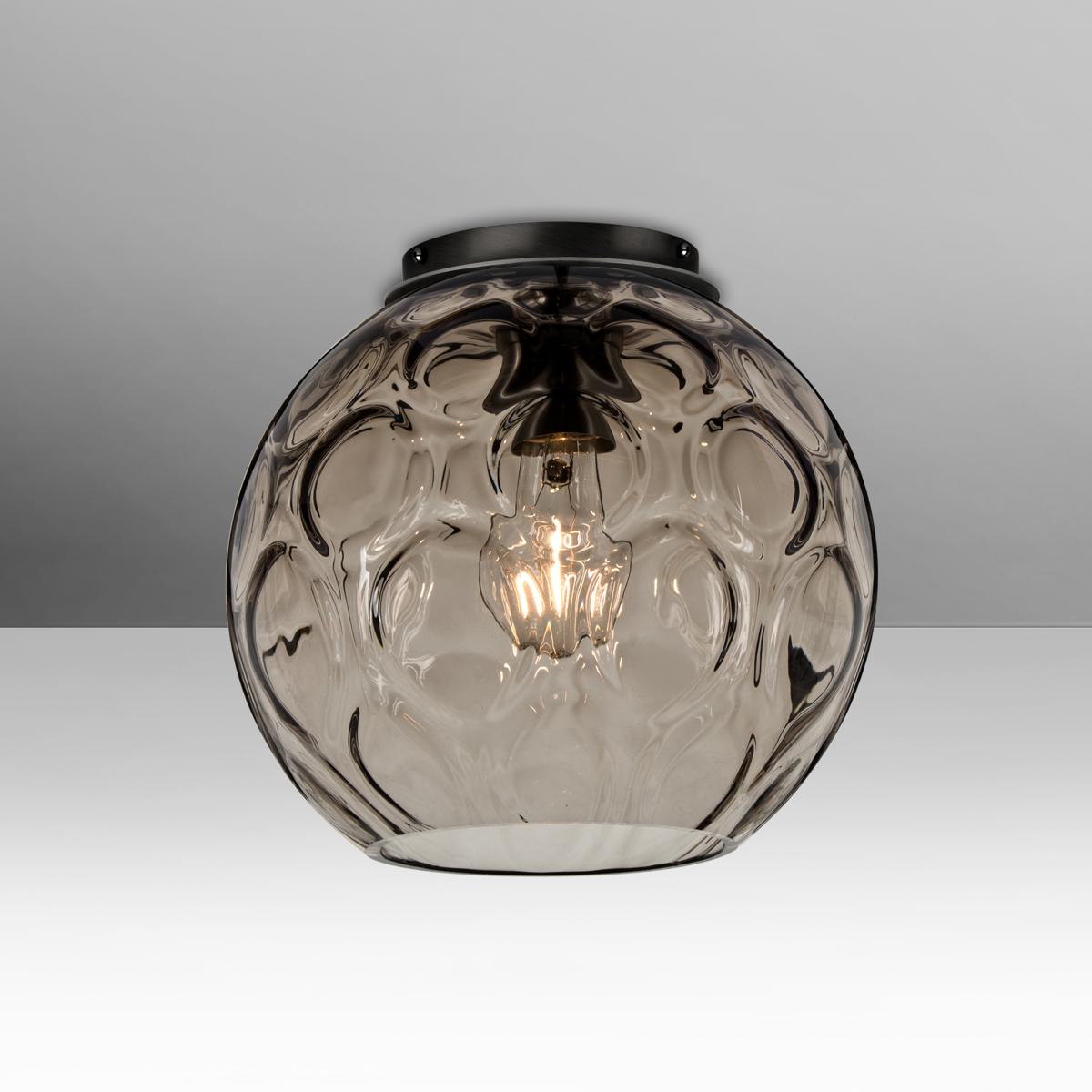 Besa Lighting BOMBAYSMC-BK Bombay 1 Light 9.8 inch Black Flush Mount Ceiling Light