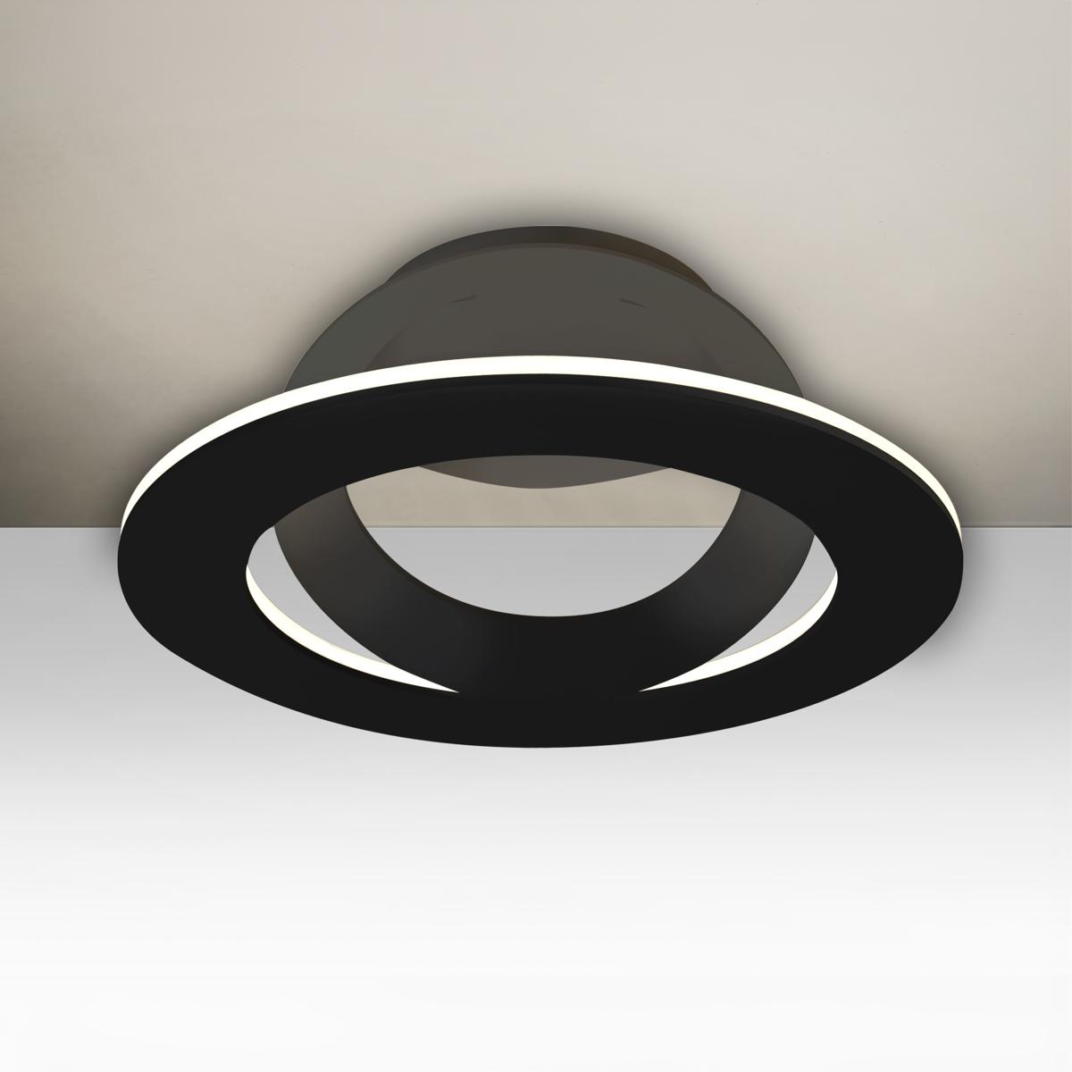 Besa Lighting CUE-LED-BK Cue LED 12 inch Black Semi-Flush Mount Ceiling Light