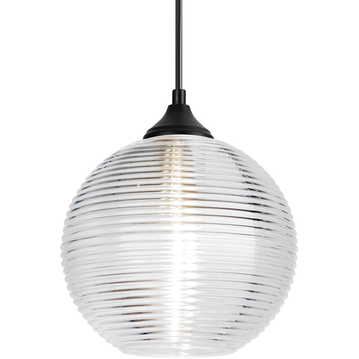 Besa Kristall 8 Outdoor Pendant, Clear, Black Finish, 1x 60W MAX E26 Base