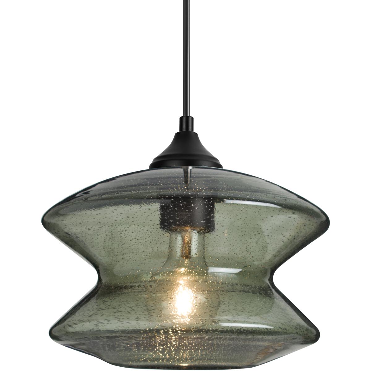 Besa Zen Outdoor Pendant, Moss Bubble, Black Finish, 1x 60W MAX E26 Base