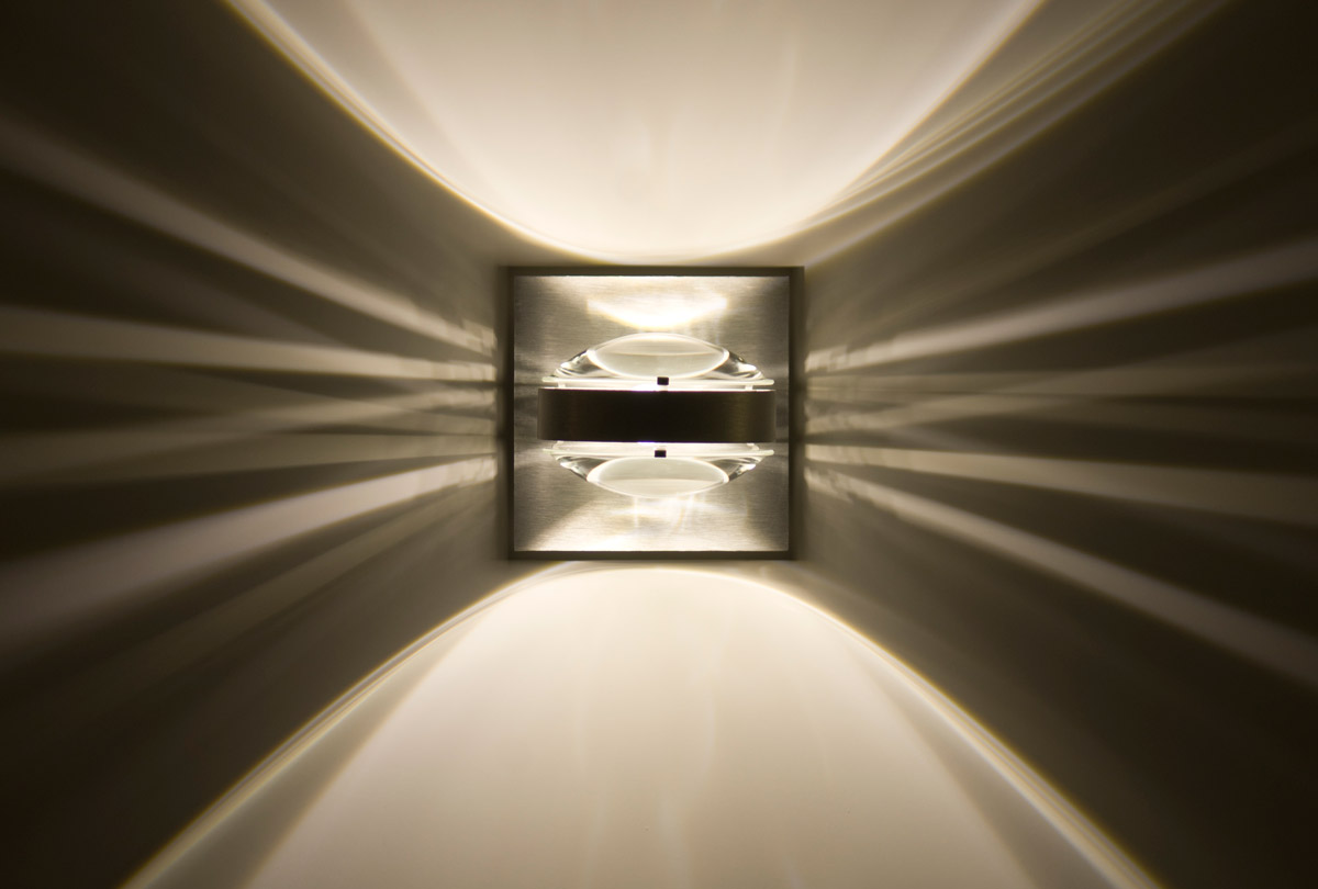 Besa Lighting OPTOS1W-CLCL-LED-BA Optos LED 5 inch Brushed Aluminum Wall Sconce Wall Light in Clear Glass
