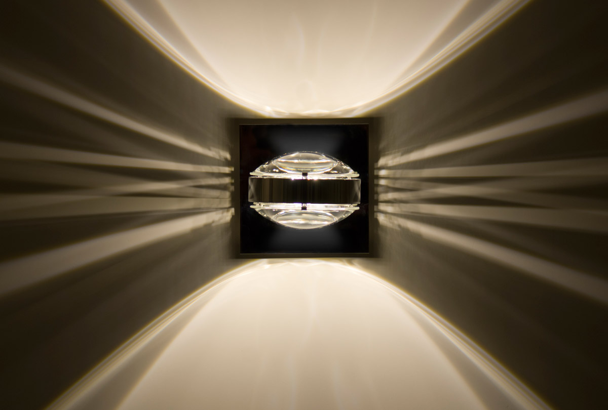 Besa Lighting OPTOS1W-CLCL-LED-CR Optos LED 5 inch Chrome Wall Sconce Wall Light in Clear Glass