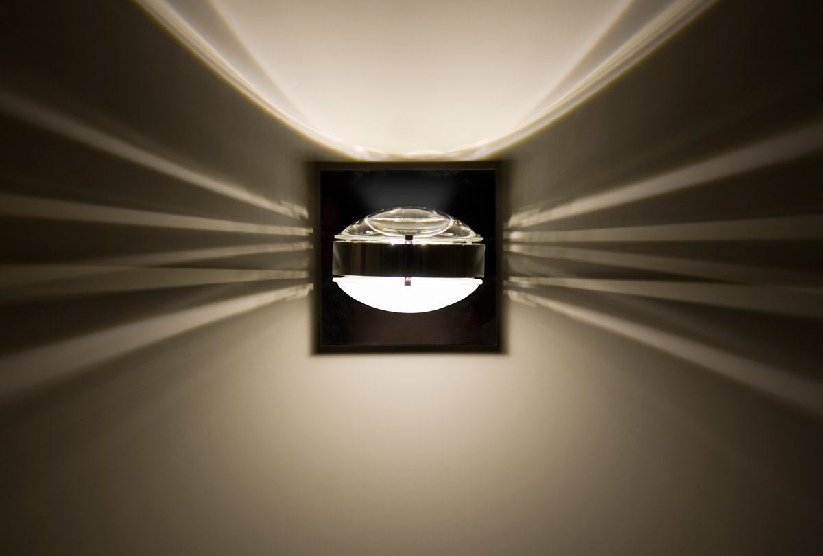 Besa Lighting OPTOS1W-CLFR-LED-CR Optos LED 5 inch Chrome Wall Sconce Wall Light in Clear with Frost Glass