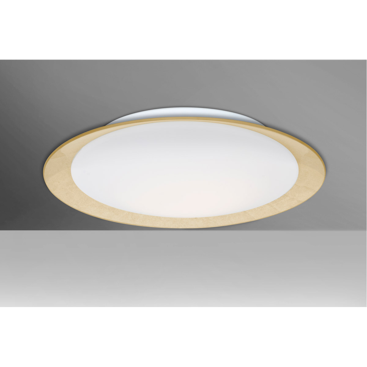 Besa Lighting TUCA19GFC-LED Tuca 19 LED 19 inch Flush Mount Ceiling Light in Opal/Gold Foil Glass