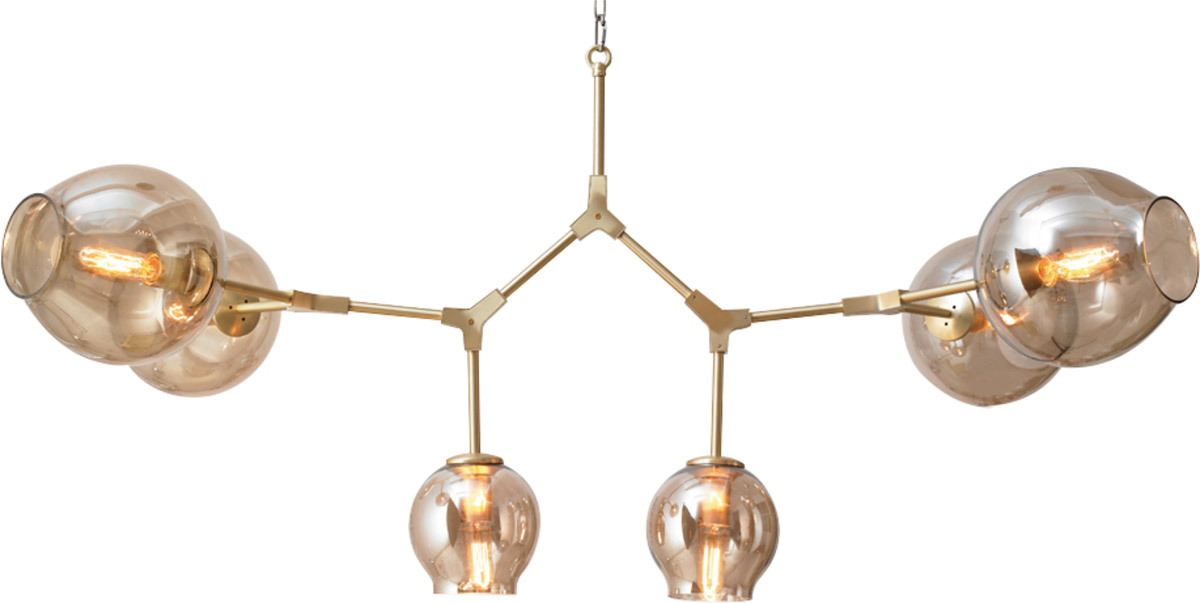 Bethel International MA10 Ma Series 24 inch Satin Gold Metal Pendant Ceiling Light