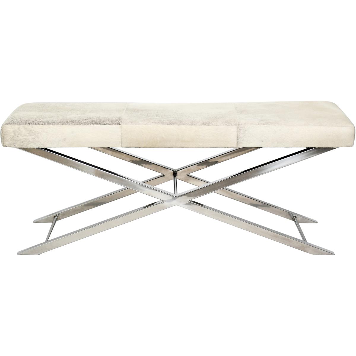 Bethel International 1293BE/CH/GREY Canada Chrome Bench in Chrome with Grey