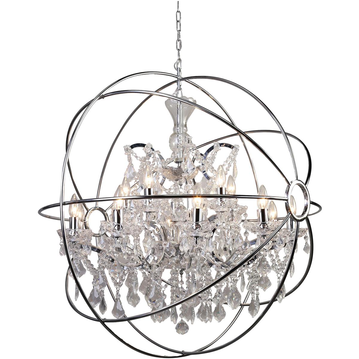 Bethel International 9849/10+5P-CH Canada 15 Light 36 inch Chrome Chandelier Ceiling Light