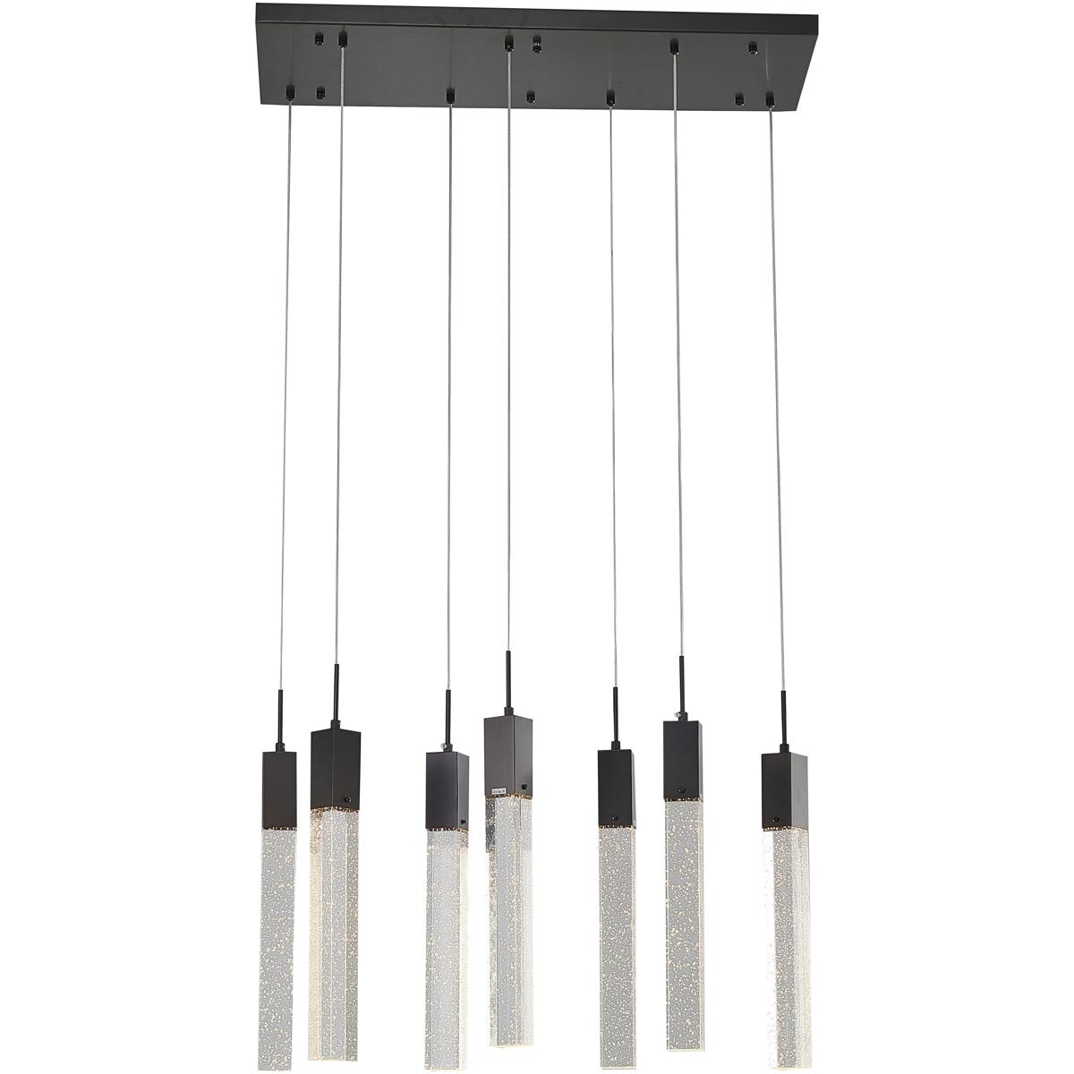 Bethel International ADS04C7B Canada 7 Light 35.4 inch Matte Black Island Lighting Ceiling Light