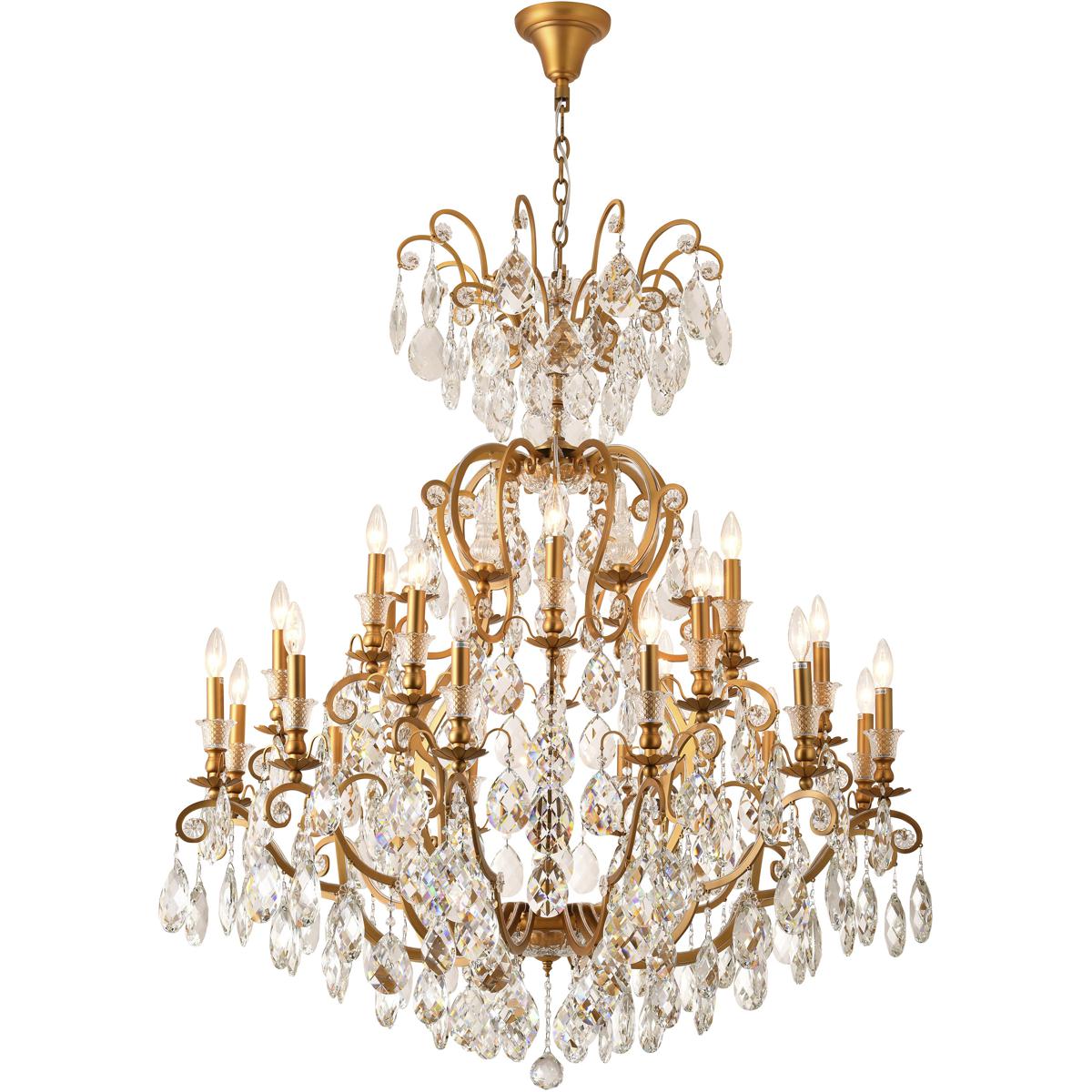 Bethel International BET78BR Canada 24 Light 43 inch Brass Chandelier Ceiling Light