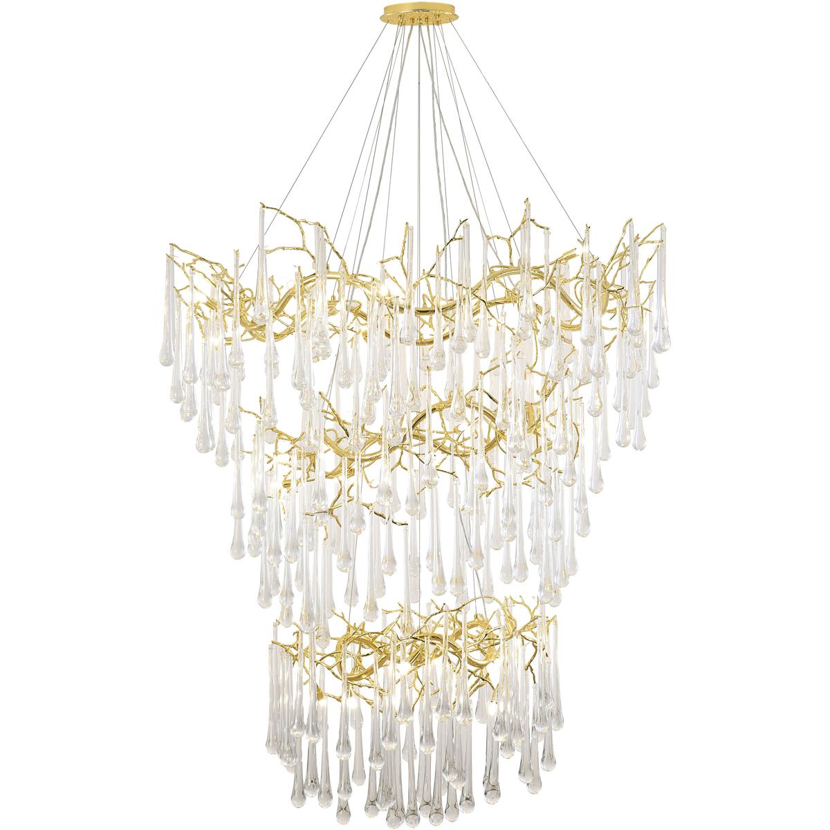Bethel International CN20C32G Canada 38 Light 55 inch Gold Chandelier Ceiling Light