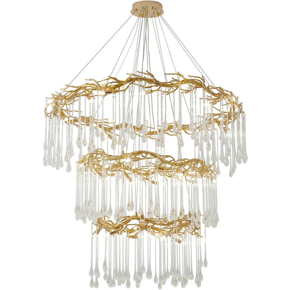 Bethel International CN21C24G Canada 38 Light 55 inch Gold Chandelier Ceiling Light