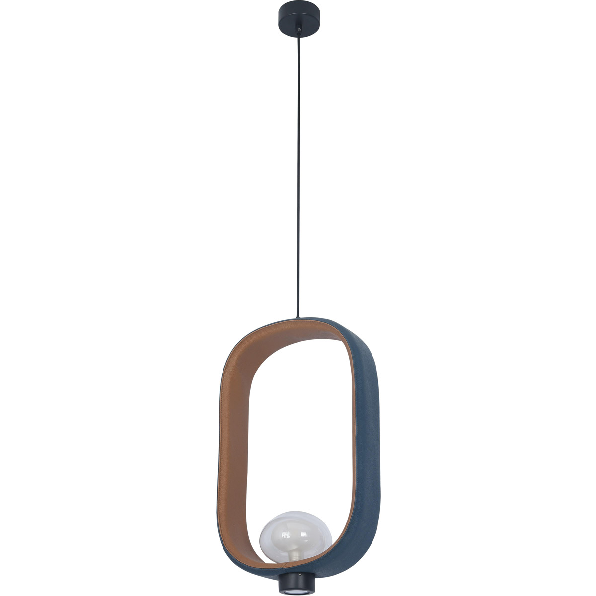 Lighting New York DLS13P10B Bethel International Canada 1 Light 2 inch Deep Blue/Brown Single Pendant Lighting Ceiling Light DLS13P10B - Open Box