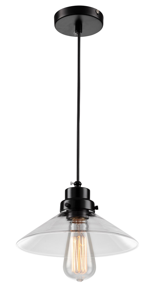 Bethel International DU10 Du Series 8.7 inch Pendant Ceiling Light, Black Frame