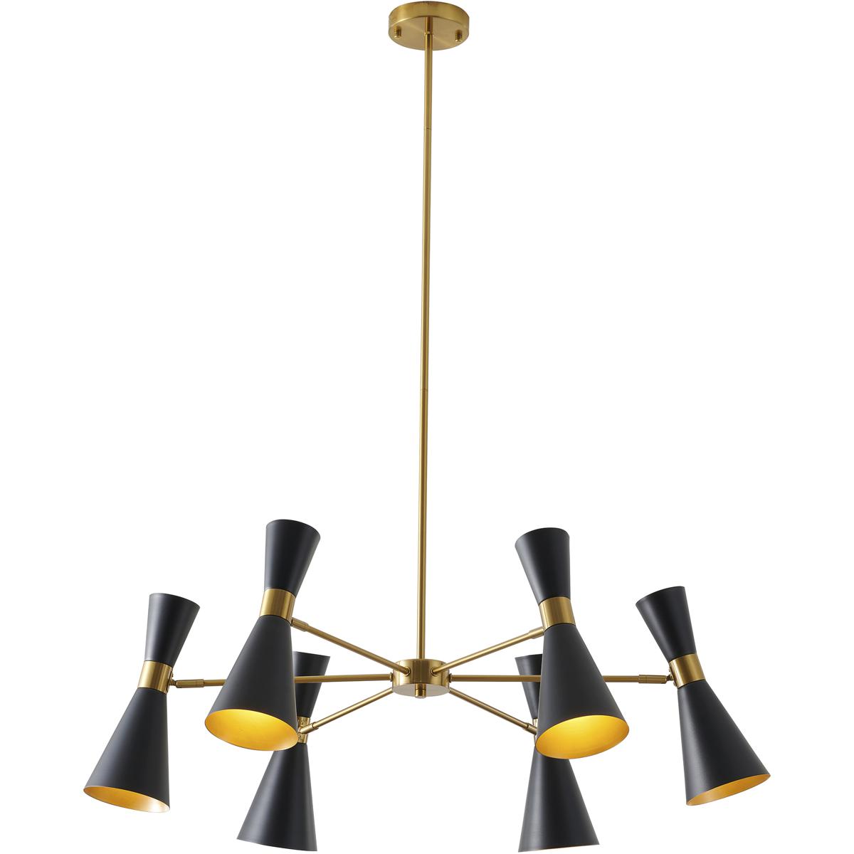 Bethel International DU174C33G Canada 6 Light 33 inch Black and Gold Chandelier Ceiling Light