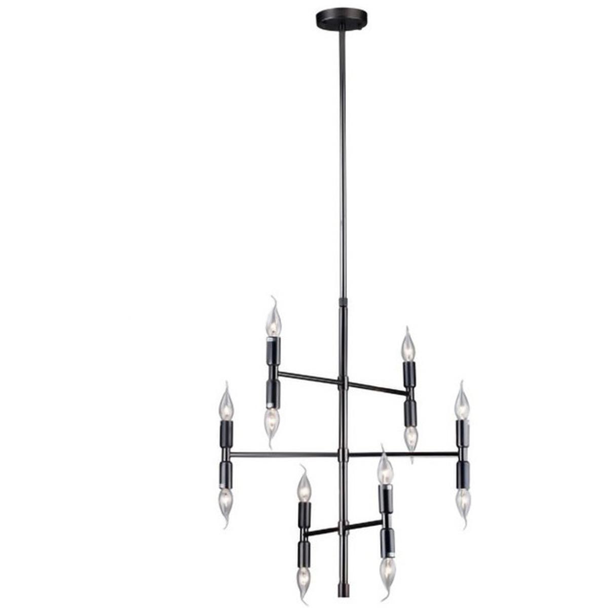 Bethel International DU44BLK Du Series 24 inch Smoke Metal Pendant Ceiling Light, Multi-Arm