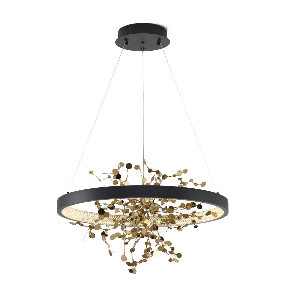 Bethel International GL351C24B-2 GL Series LED 24 inch Sand Black Chandelier Ceiling Light