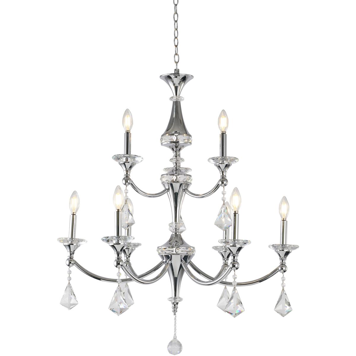 Bethel International LA42C30CH Canada 9 Light 30.5 inch Chrome Chandelier Ceiling Light