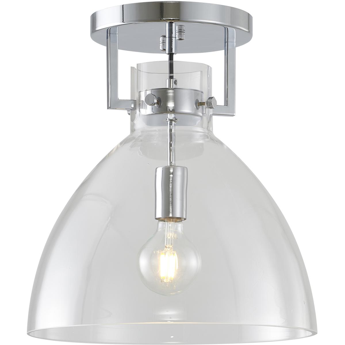 Bethel International LC02FM14CH Canada 1 Light 14 inch Chrome Semi Flush Mount Ceiling Light