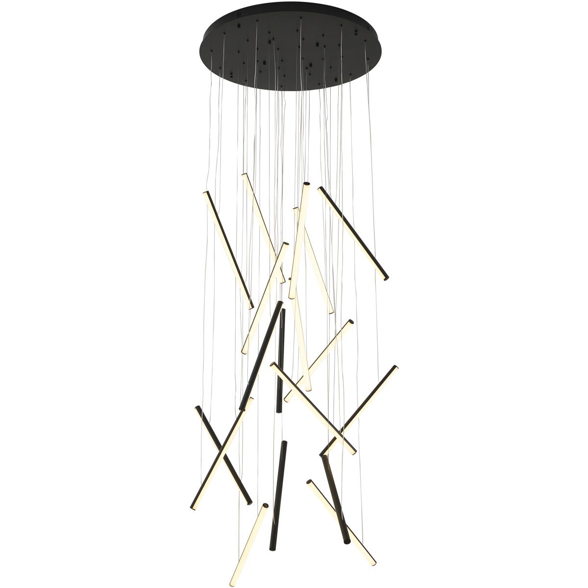 Bethel International LTY01C32BLK Canada LED 32 inch Satin Black Chandelier Ceiling Light