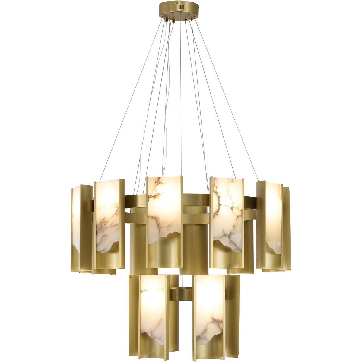 Bethel International MU124C18BR Canada LED 31.5 inch Satin Brass Chandelier Ceiling Light