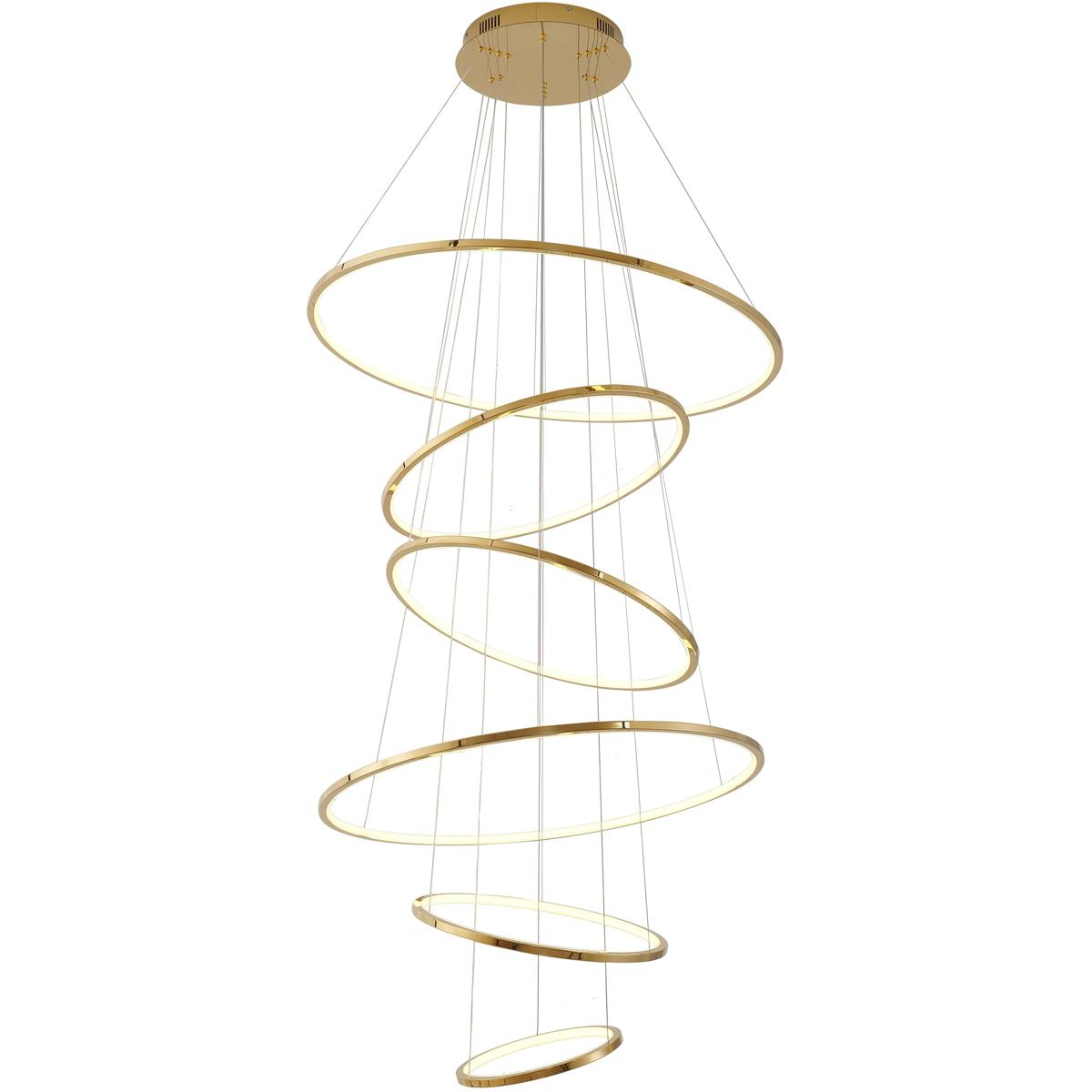 Bethel International TR35C122BR Canada LED 36 inch Gold Chandelier Ceiling Light in Shiny Gold