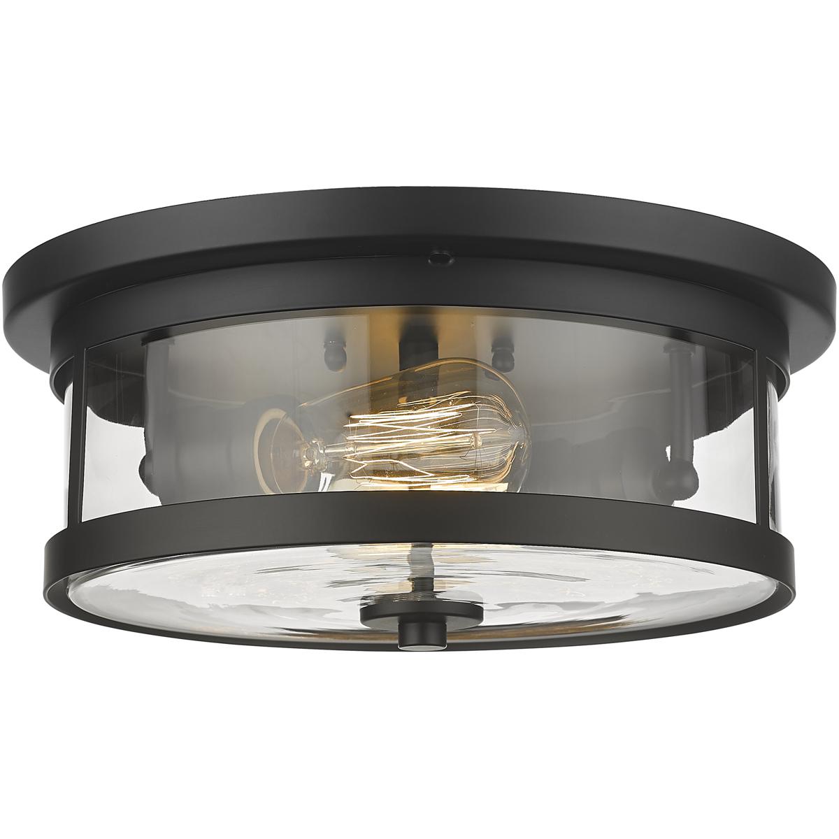 Bethel International YS22137-2C-BLK Canada 2 Light 14 inch Black Flush Mount Ceiling Light