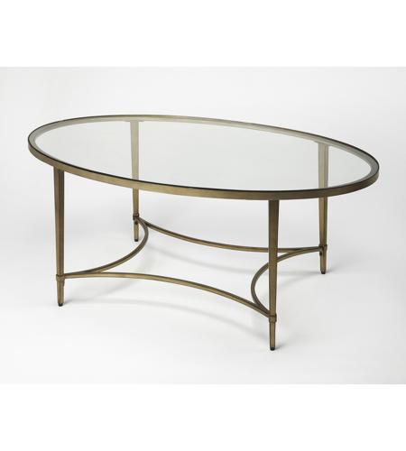 Butler Loft Monica Gold 50 X 30 inch Antique Gold Cocktail Table, Oval photo